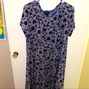 Blue and white colored floral dress